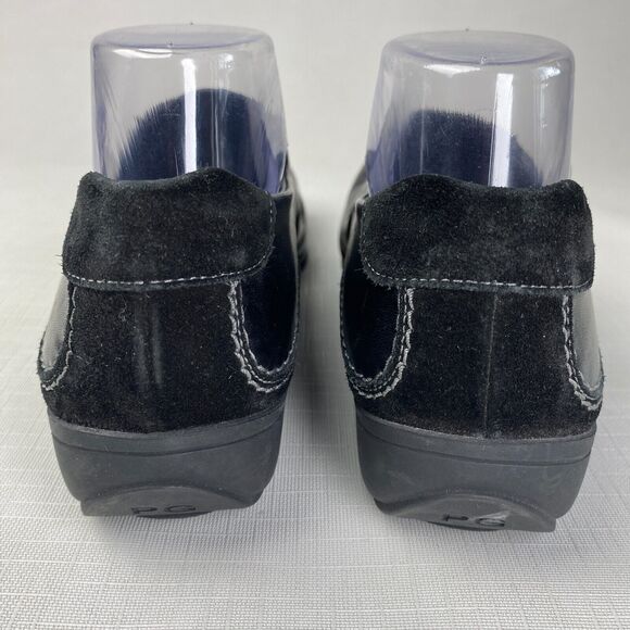 Paul Green Munchen Black LEATHER + SUEDE Stitched LOAFERS! Square Toe Sz 5.5 - Picture 7 of 12
